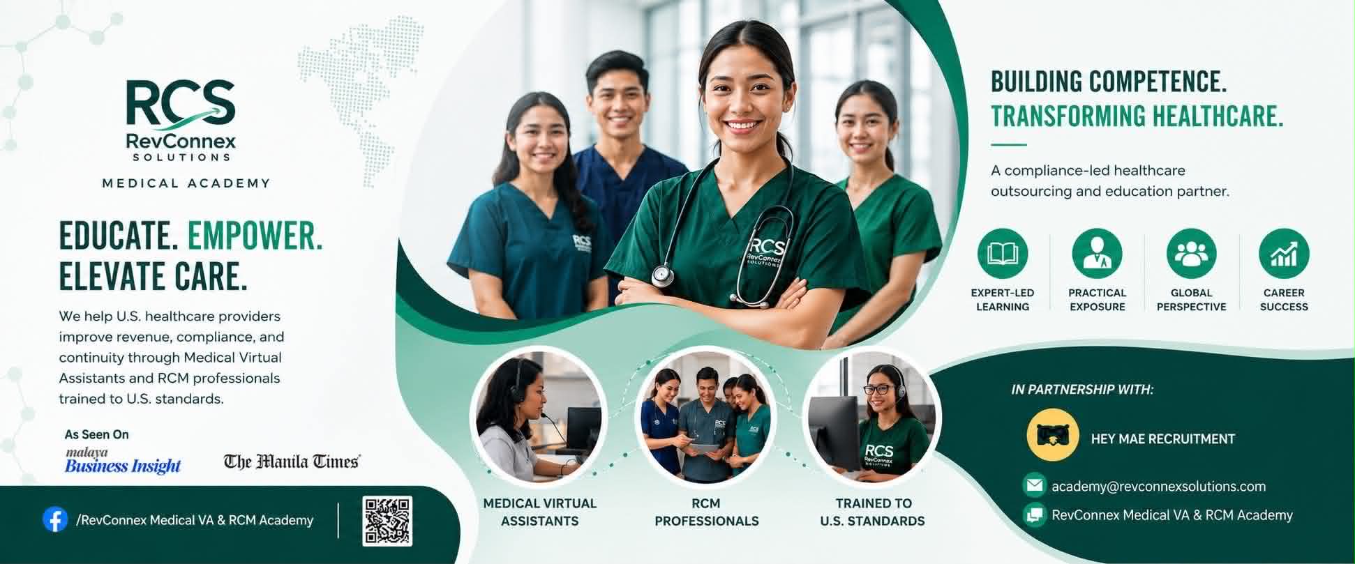 RevConnex Solutions Medical Academy — Educate. Empower. Elevate Care. Medical Virtual Assistants and RCM professionals trained to U.S. standards.